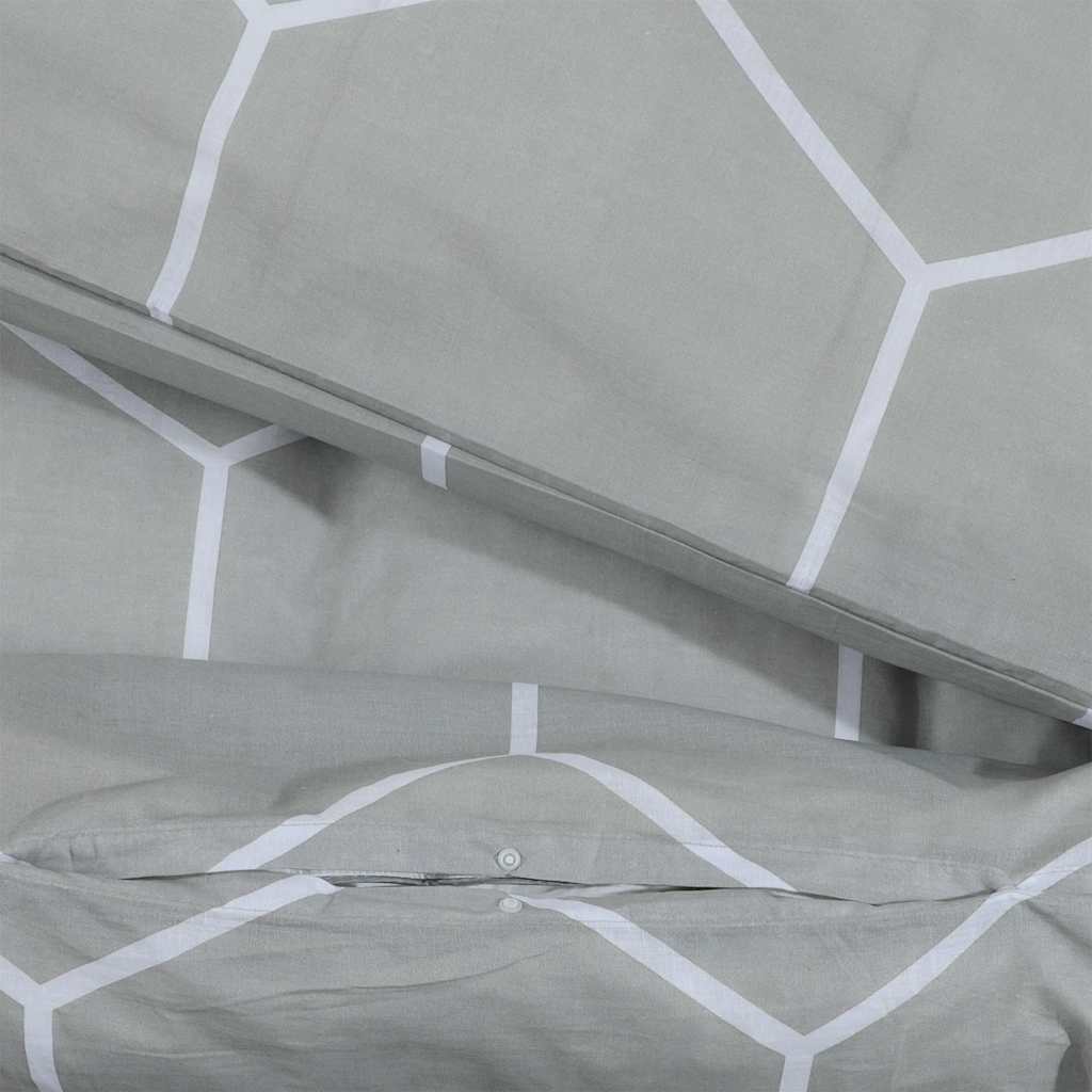 Duvet Cover Set Grey 225x220 cm Cotton