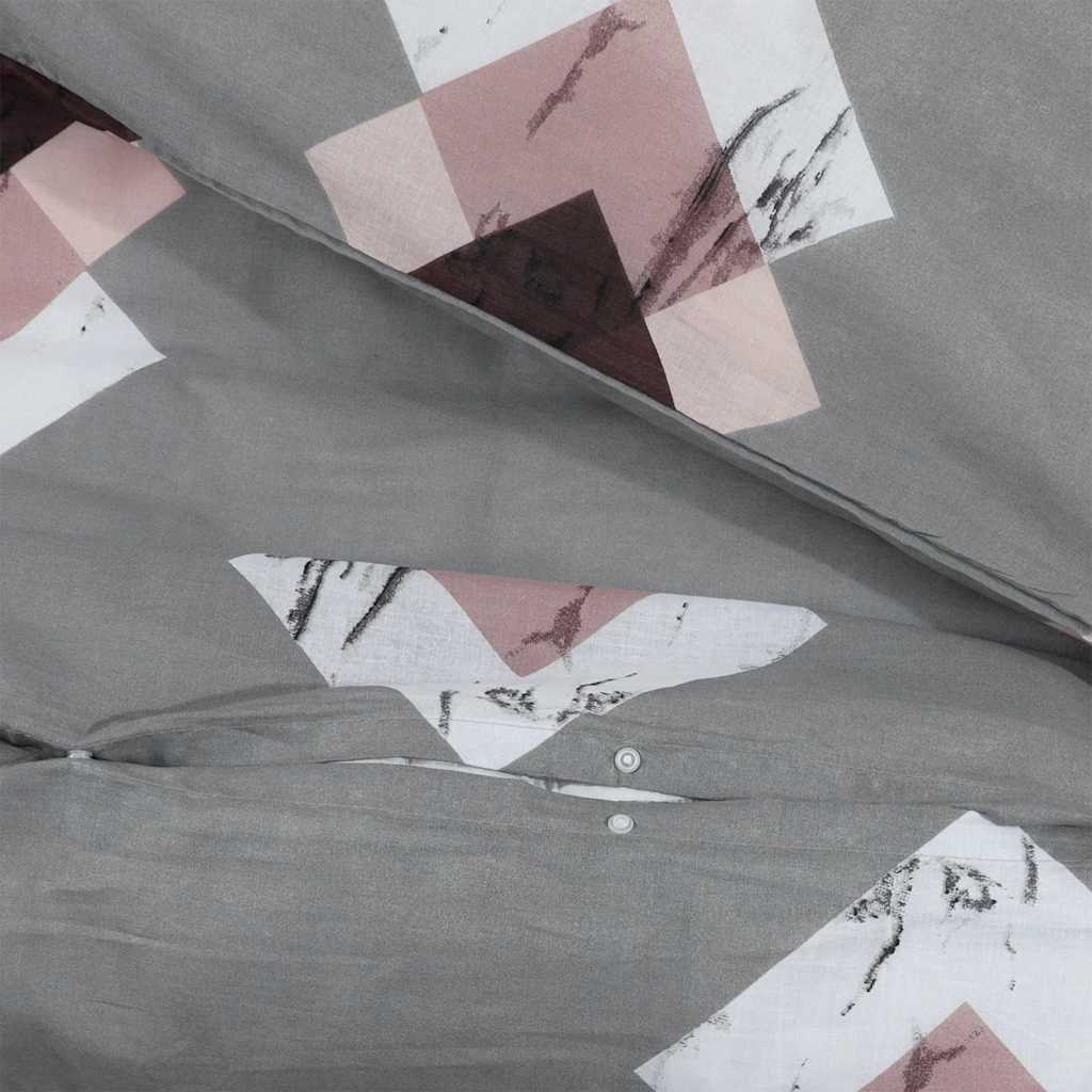 Duvet Cover Set Grey 225x220 cm Cotton