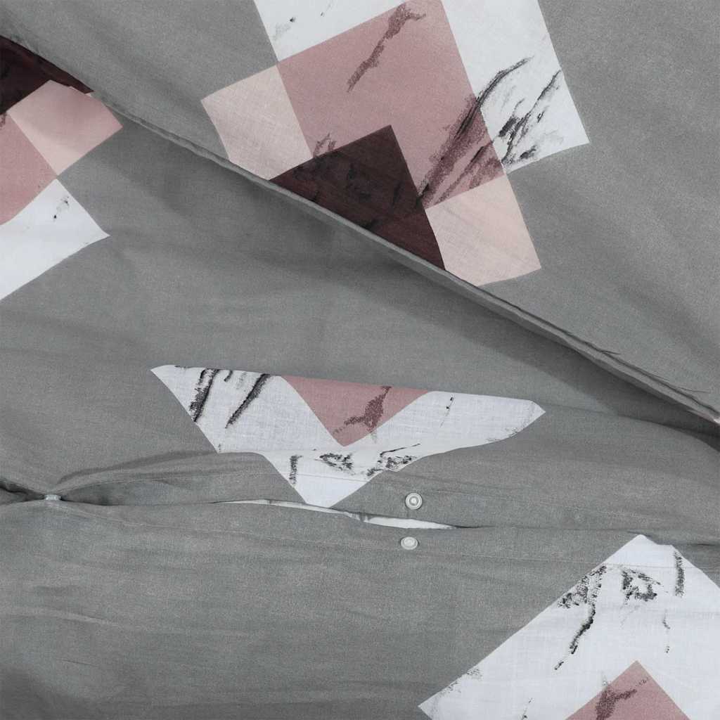 Duvet Cover Set Grey 260x220 cm Cotton