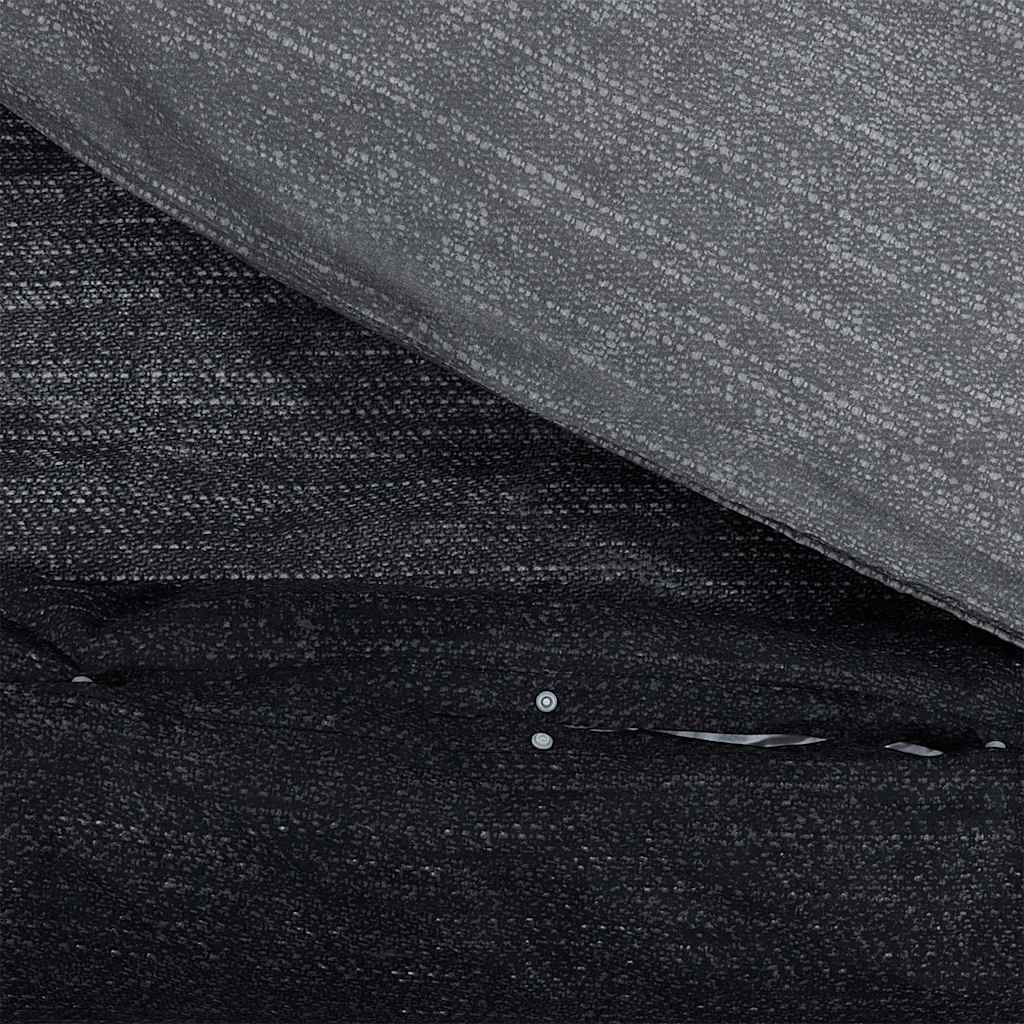 Duvet Cover Set Dark Grey 220x240 cm Cotton