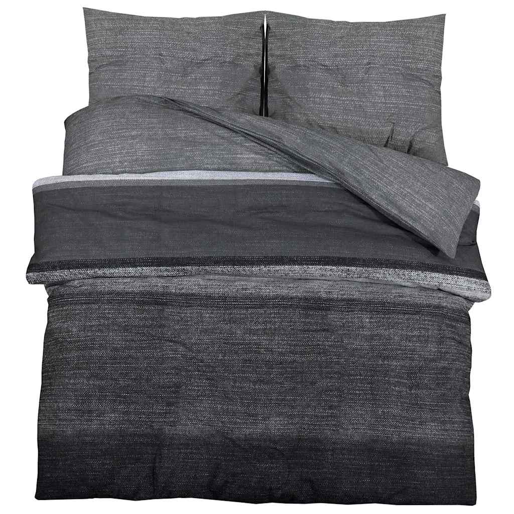 Duvet Cover Set Dark Grey 260x240 cm Cotton