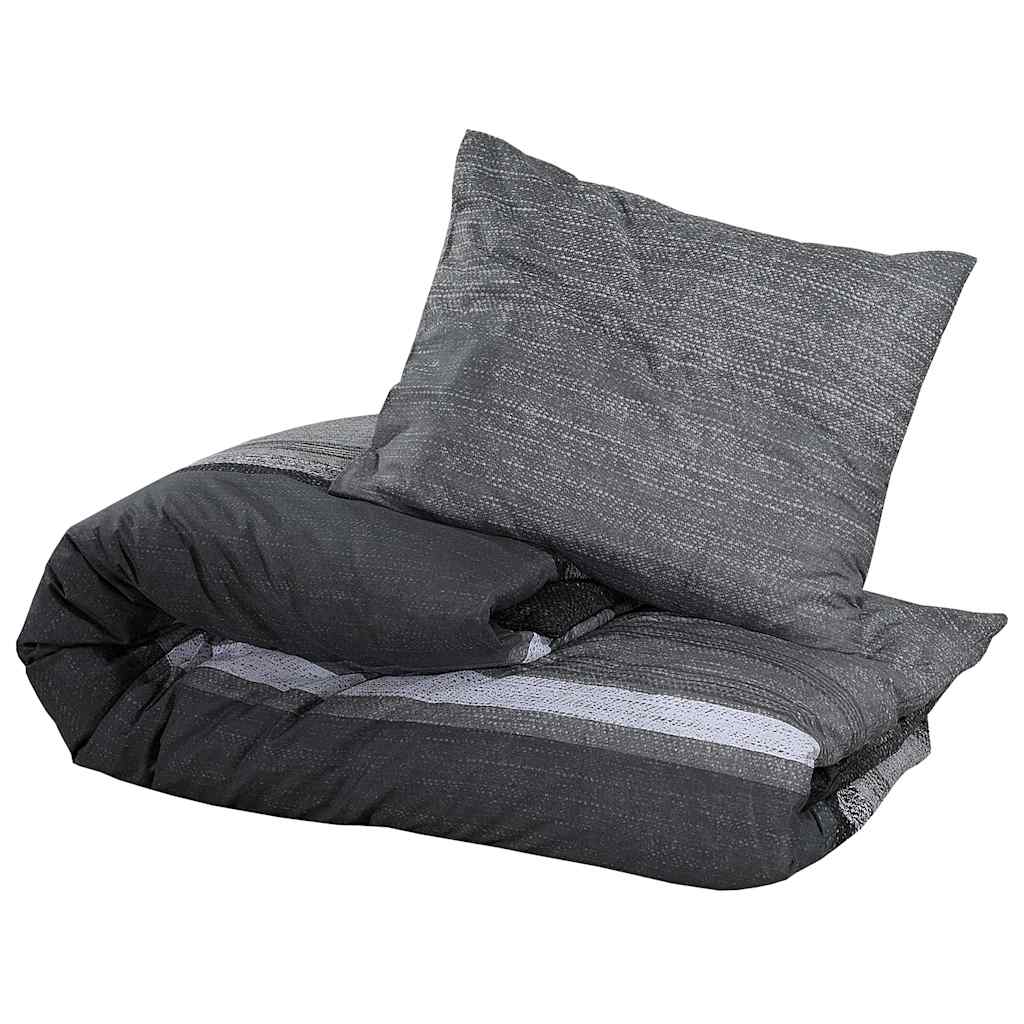Duvet Cover Set Dark Grey 260x240 cm Cotton