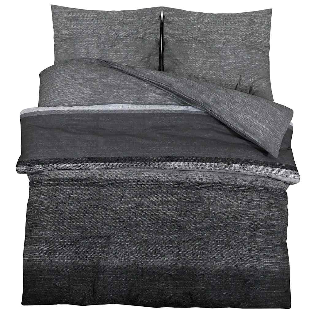 Duvet Cover Set Dark Grey 140x200 cm Cotton