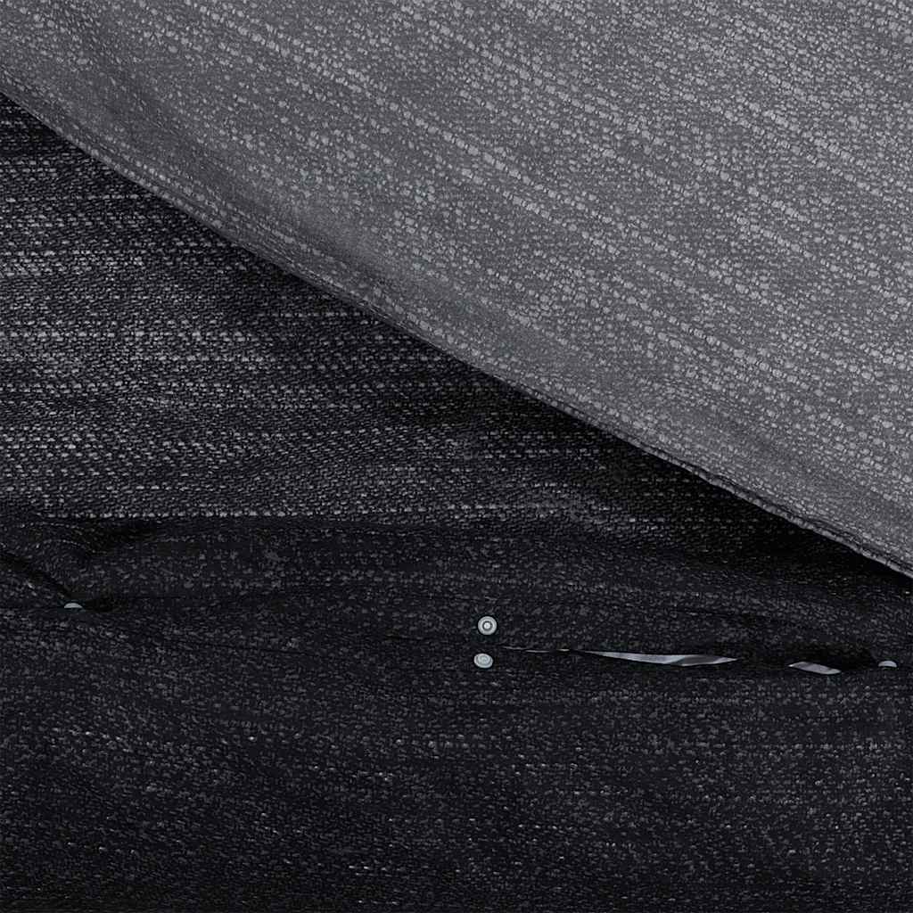 Duvet Cover Set Dark Grey 225x220 cm Cotton