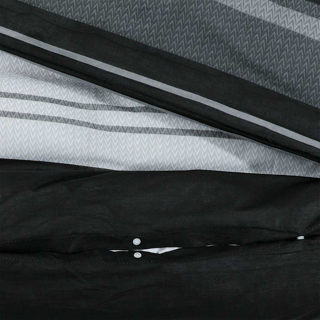 Duvet Cover Set Black and White 155x220 cm Cotton