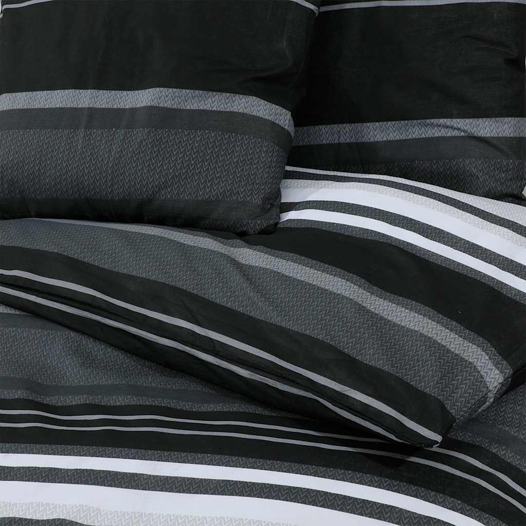 Duvet Cover Set Black and White 260x220 cm Cotton