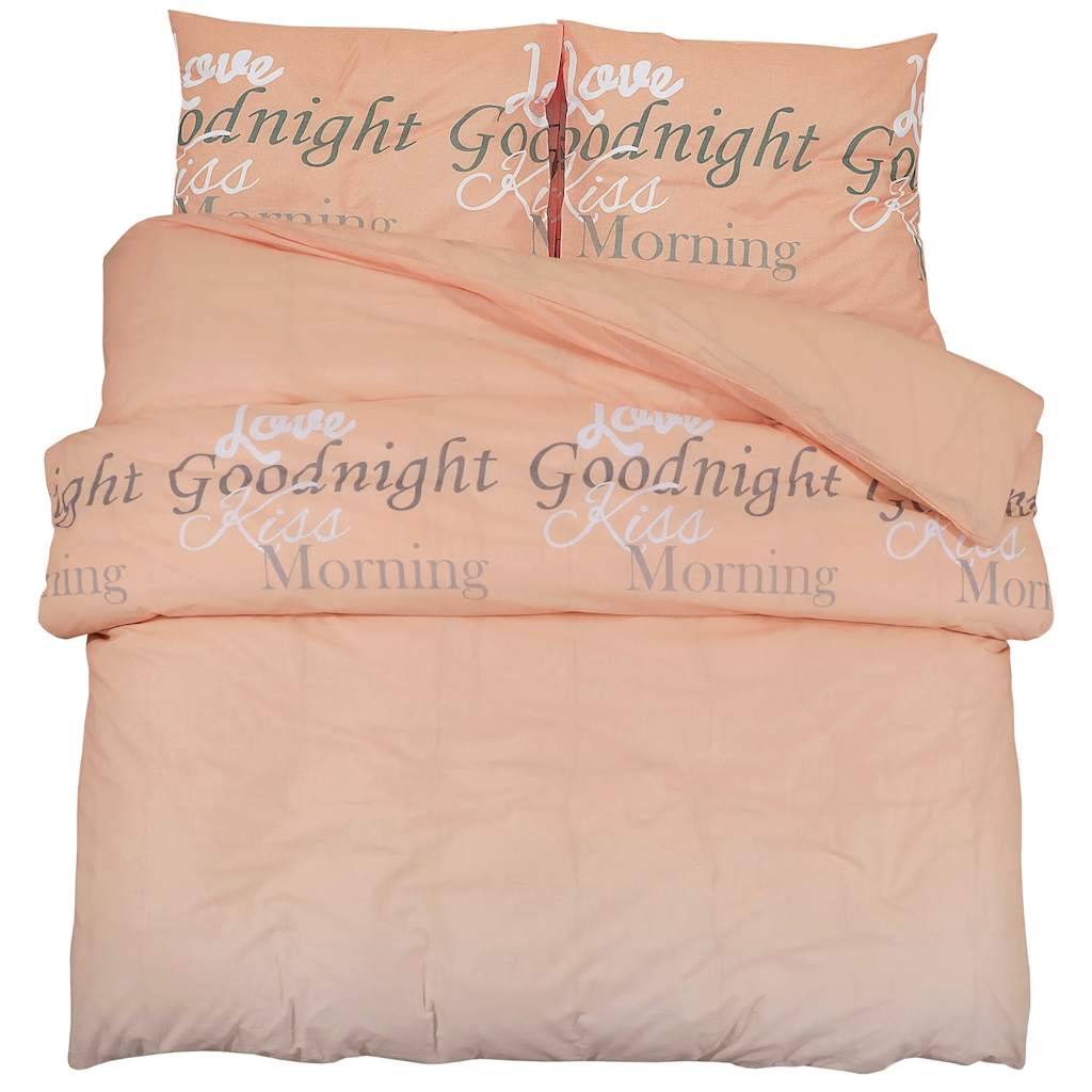 Duvet Cover Set Pink 200x220 cm Cotton