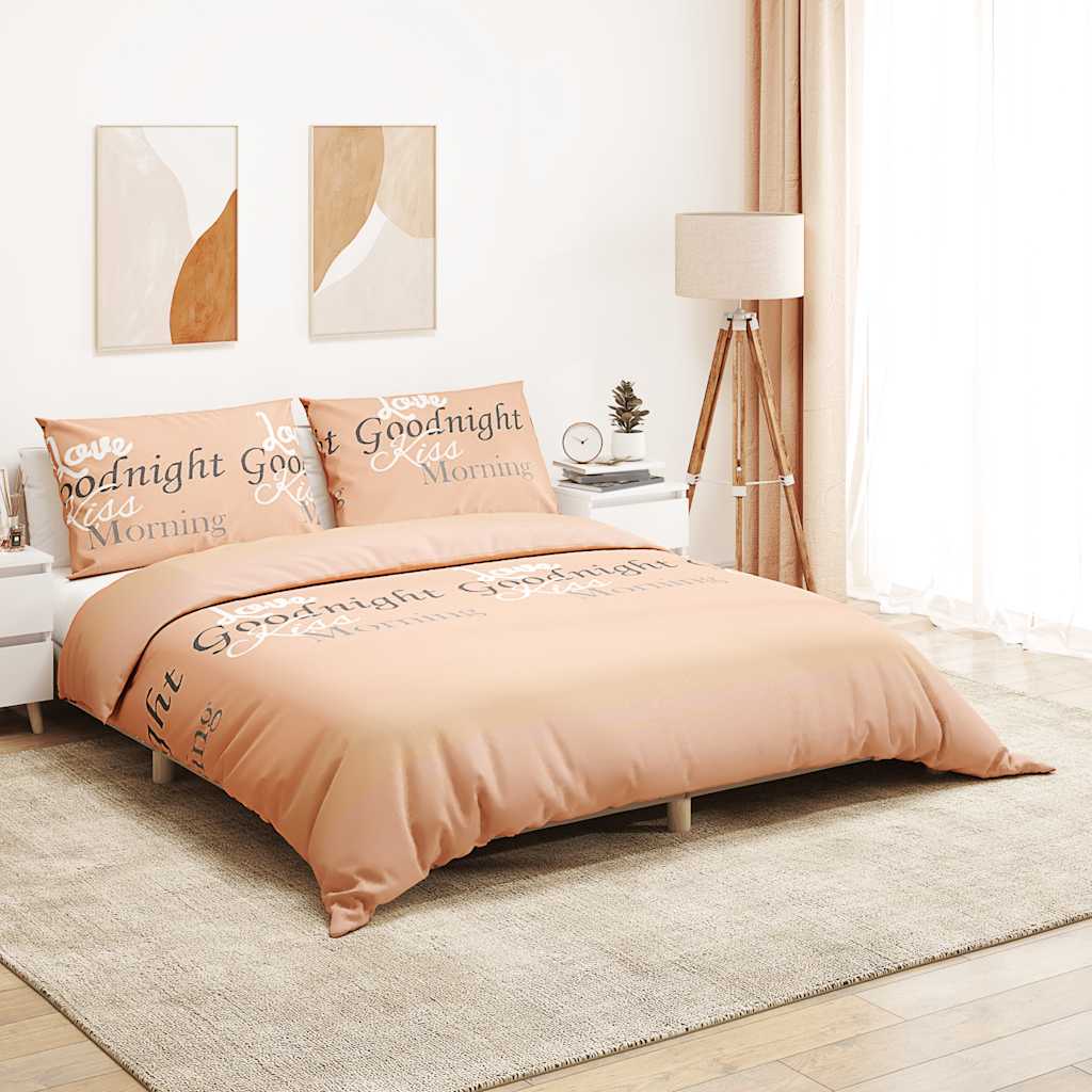 Duvet Cover Set Pink 200x220 cm Cotton