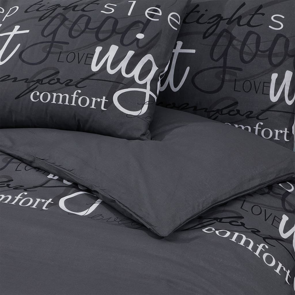 Duvet Cover Set Black 200x200 cm Cotton