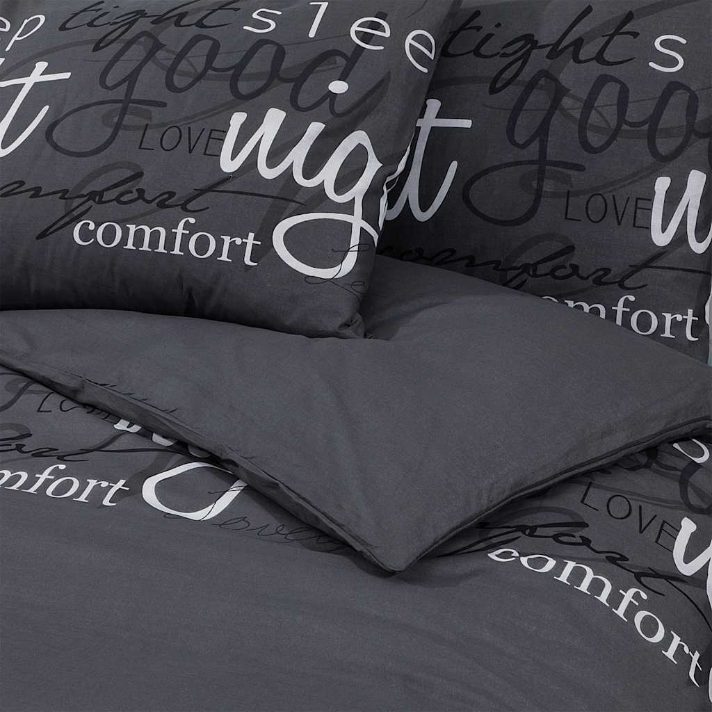 Duvet Cover Set Black 140x200 cm Cotton
