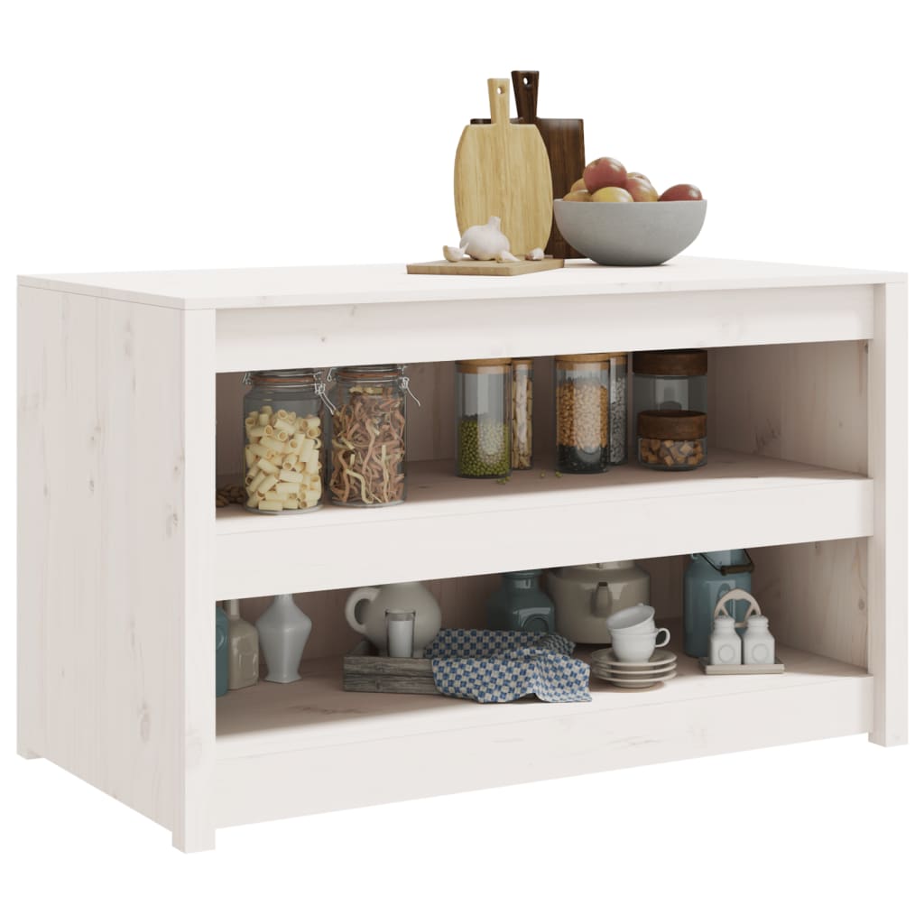 vidaXL Outdoor Kitchen Cabinet White 106x55x64 cm Solid Wood Pine