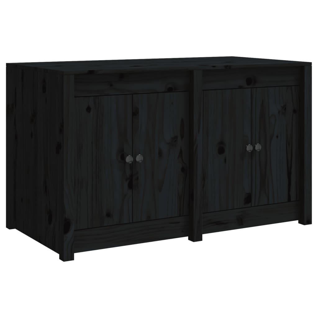 vidaXL Outdoor Kitchen Cabinet Black 106x55x64 cm Solid Wood Pine