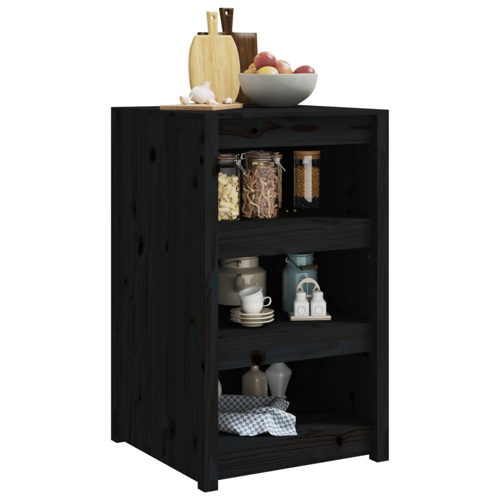 Outdoor Kitchen Cabinet MEPPEL Black 55x55x92 cm Solid Wood Pine