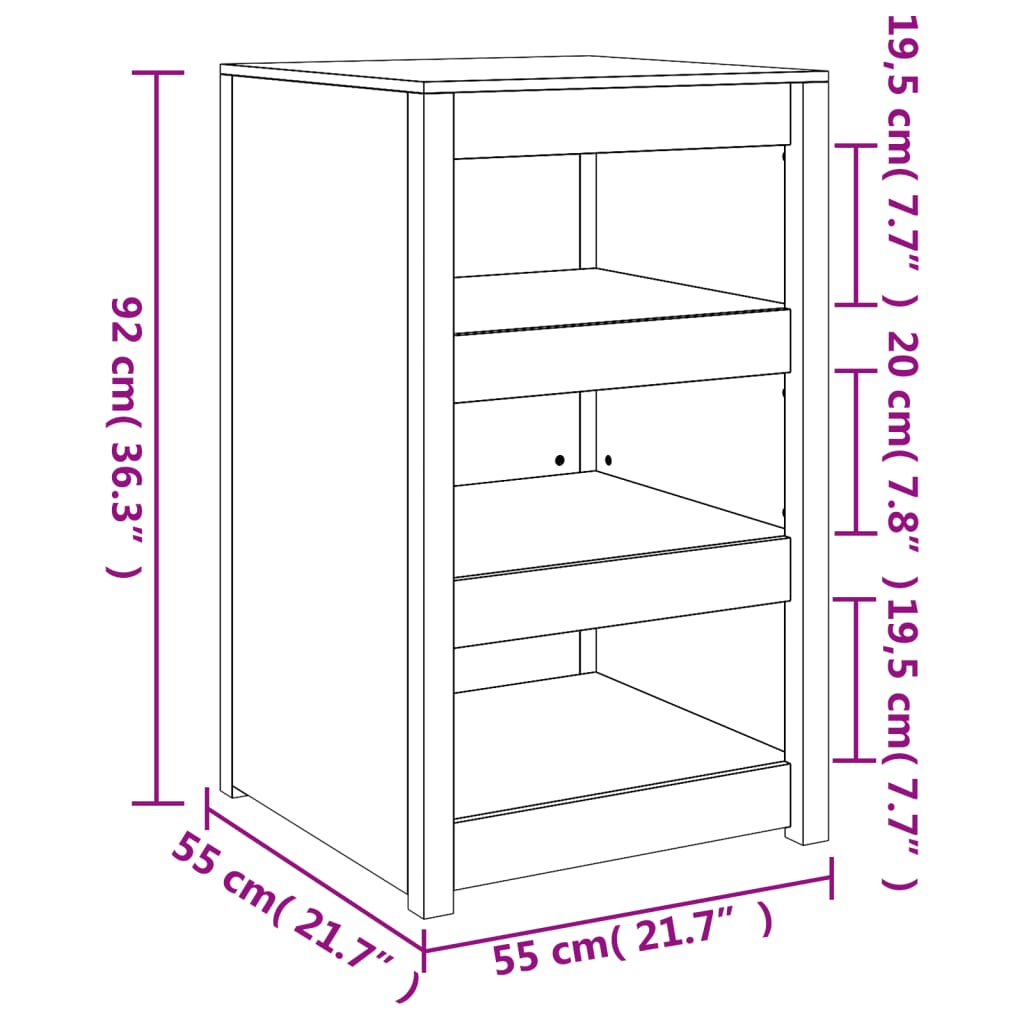 Outdoor Kitchen Cabinet MEPPEL 55x55x92 cm Solid Wood Douglas