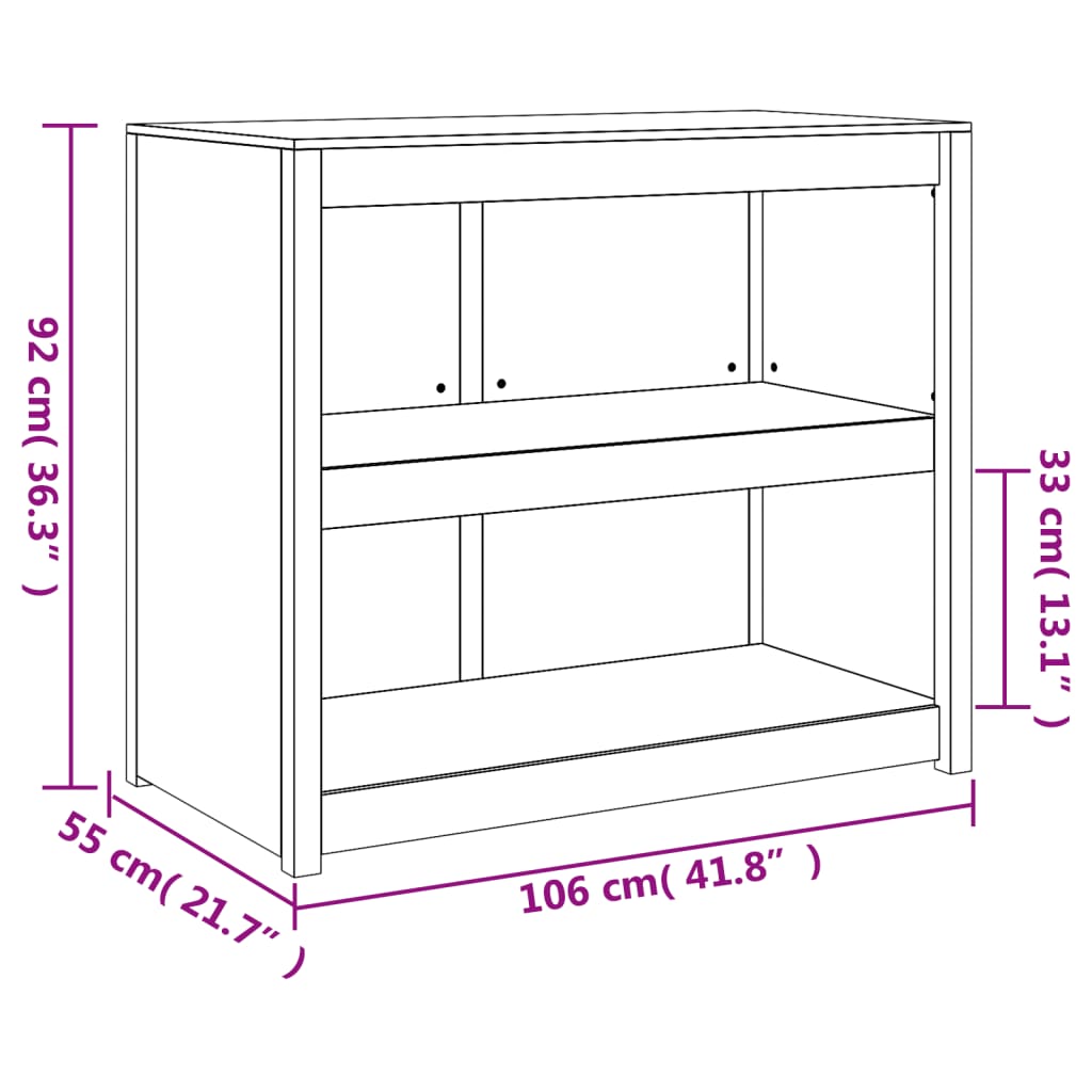 vidaXL Outdoor Kitchen Cabinet 106x55x92 cm Solid Wood Pine