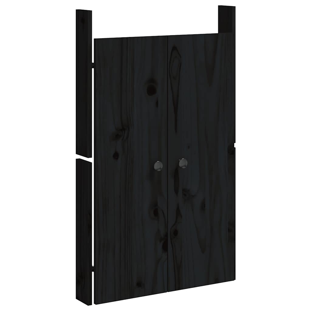 Outdoor Kitchen Doors MEPPEL 2 pcs Black 50x9x82 cm Solid Wood Pine