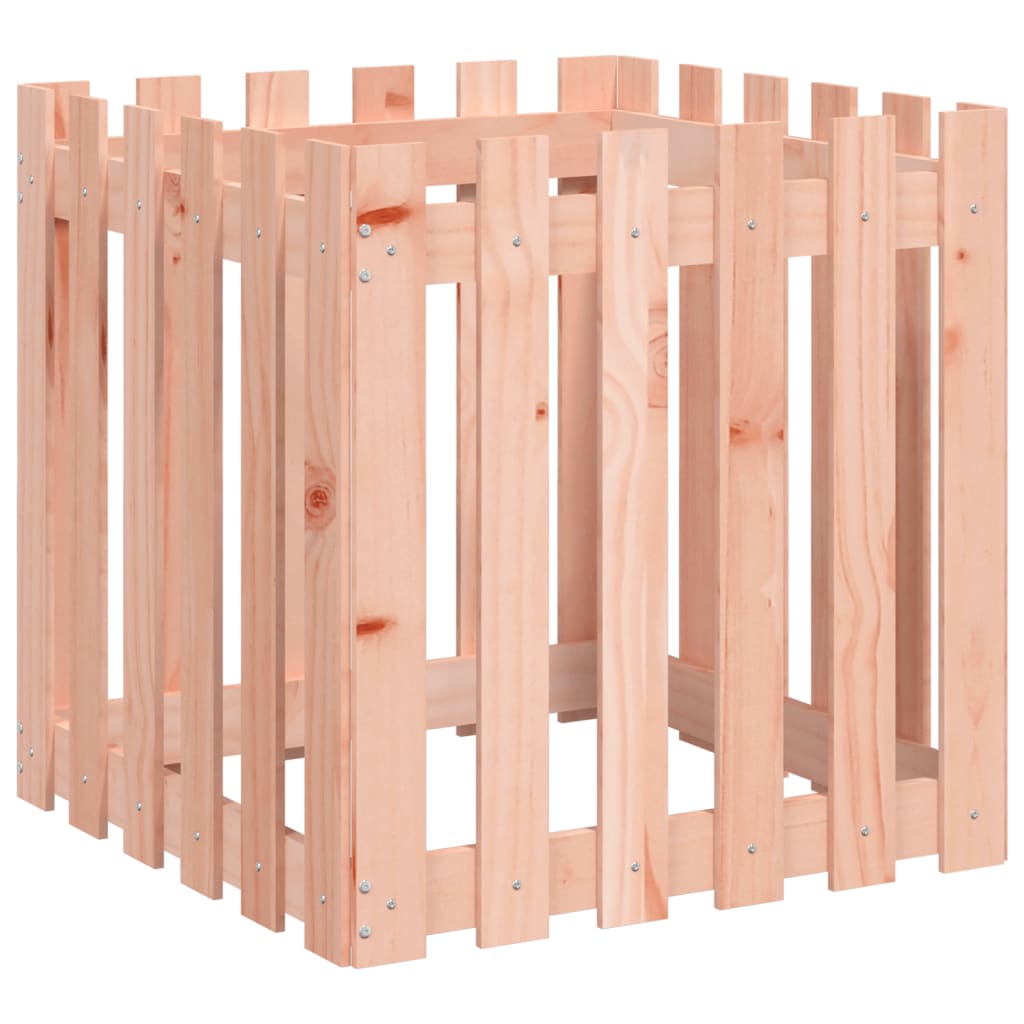 Garden Planter with Fence Design 60x60x60 cm Solid Wood Douglas
