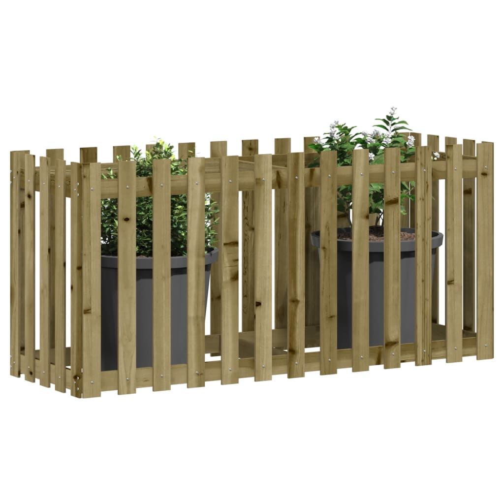 vidaXL Garden Raised Bed with Fence Design 150x50x70 cm Impregnated Wood Pine