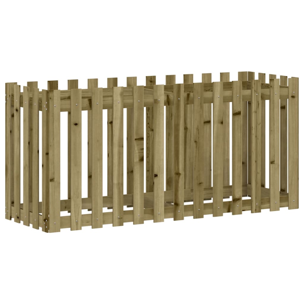 vidaXL Garden Raised Bed with Fence Design 150x50x70 cm Impregnated Wood Pine