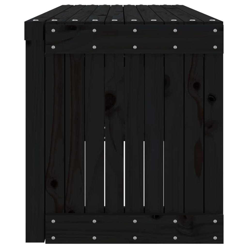 Garden Bench | Black | Solid pine wood | Large | Extendable