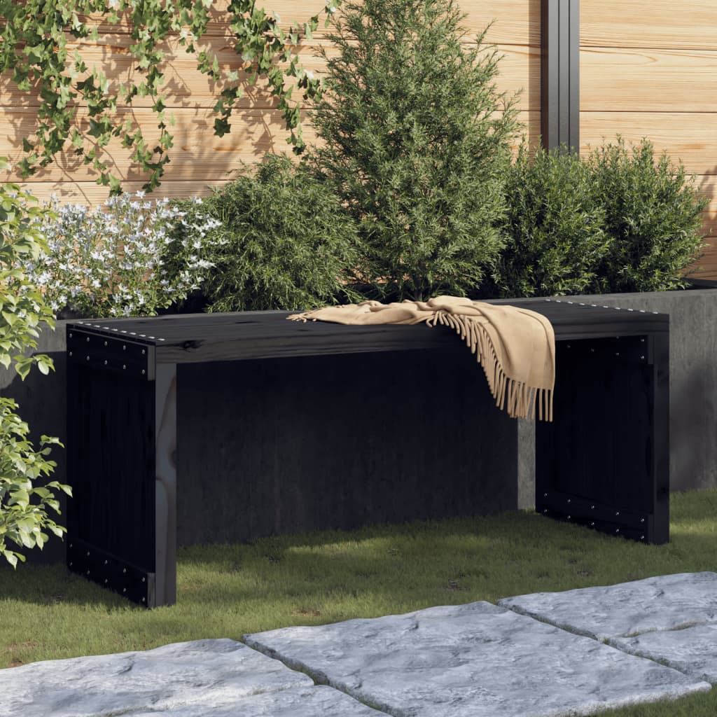 Garden Bench | Black | Solid pine wood | Large | Extendable