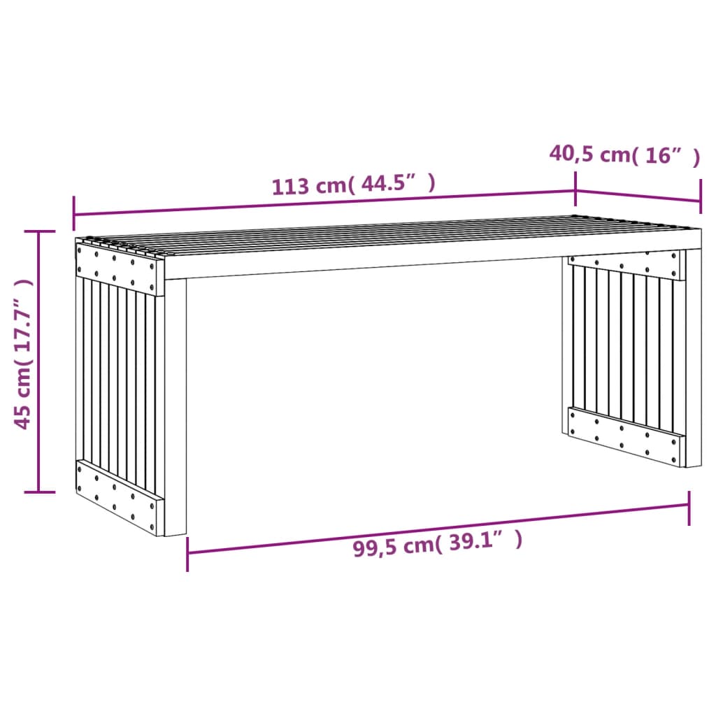 Garden Bench | Natural Douglas | Solid Douglas Wood | Large