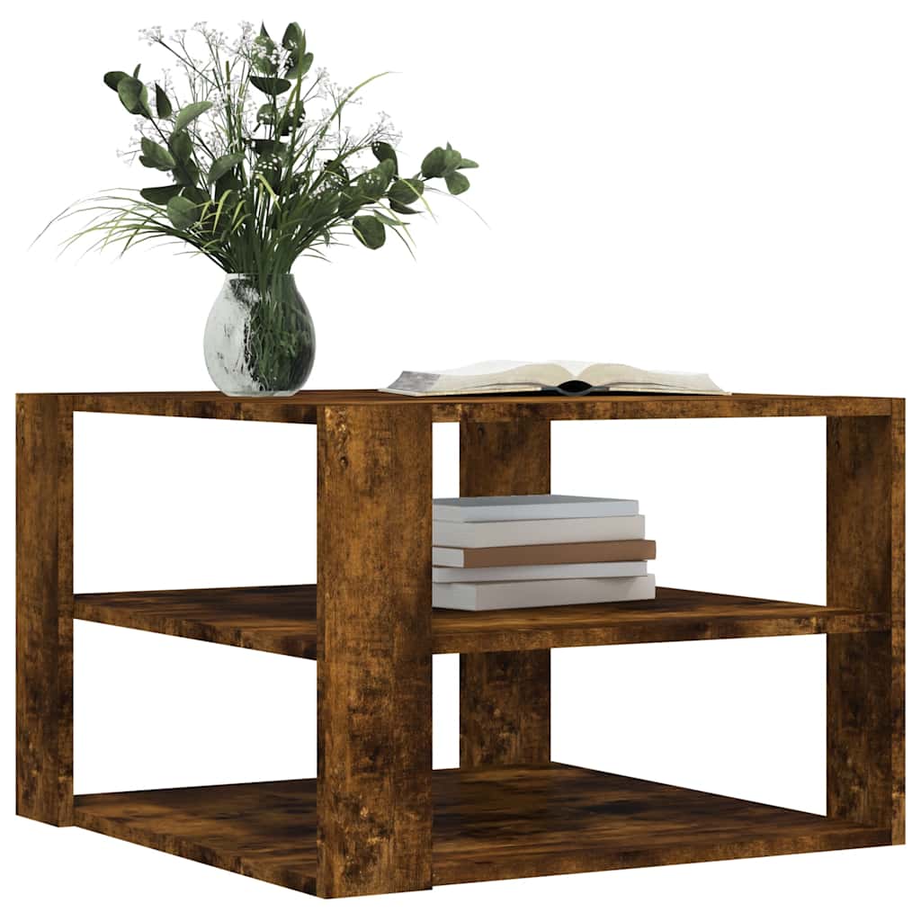 Coffee Table Smoked Oak 58x58x40 cm Engineered Wood