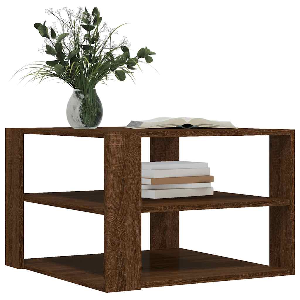 Coffee Table Brown Oak 58x58x40 cm Engineered Wood