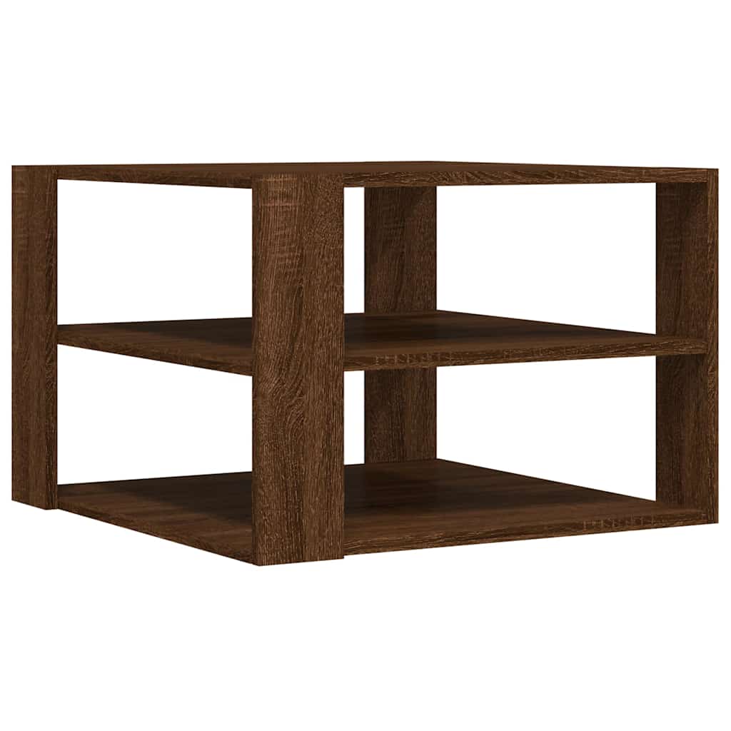 Coffee Table Brown Oak 58x58x40 cm Engineered Wood