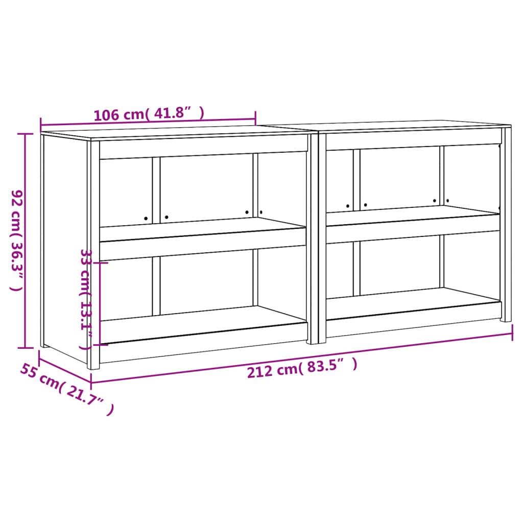 vidaXL Outdoor Kitchen Cabinets 2 pcs Solid Wood Pine