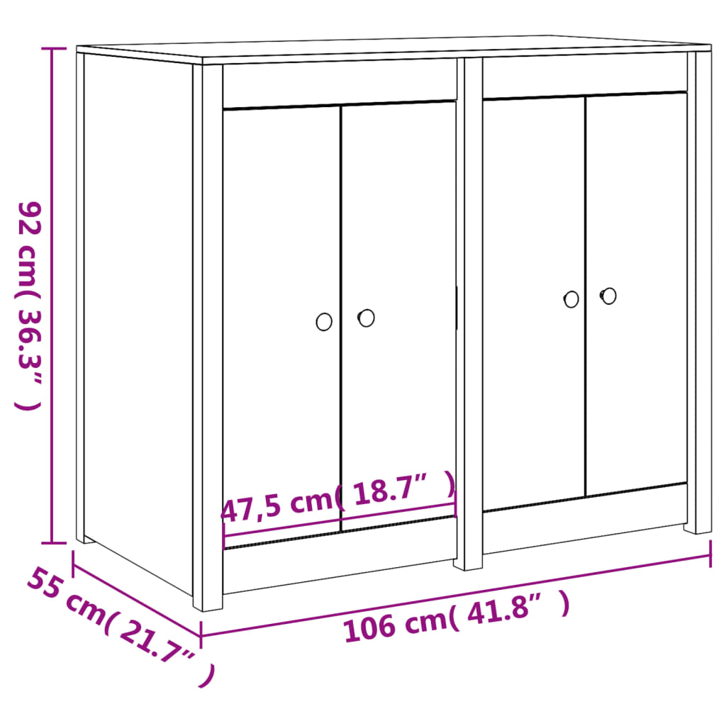 vidaXL Outdoor Kitchen Cabinet White Solid Wood Pine