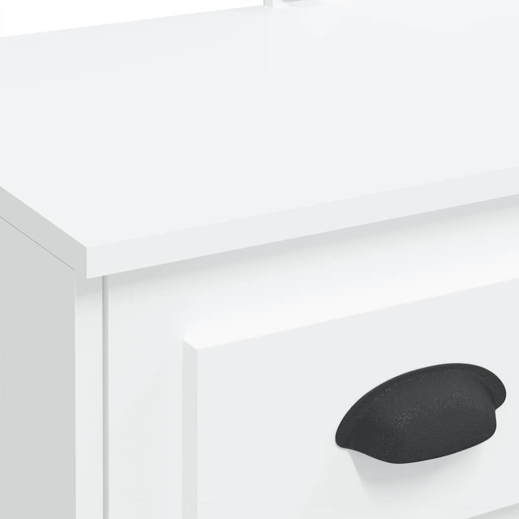 Dressing Table with LED Lights White 90x42x132,5 cm