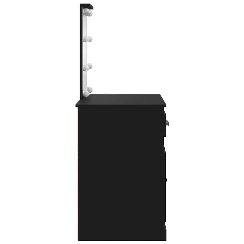 Dressing Table with LED Lights Black 90x42x132,5 cm
