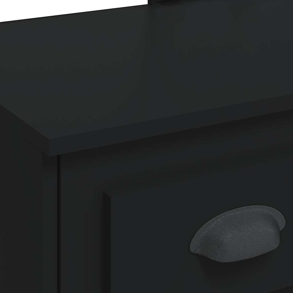 Dressing Table with LED Lights Black 90x42x132,5 cm