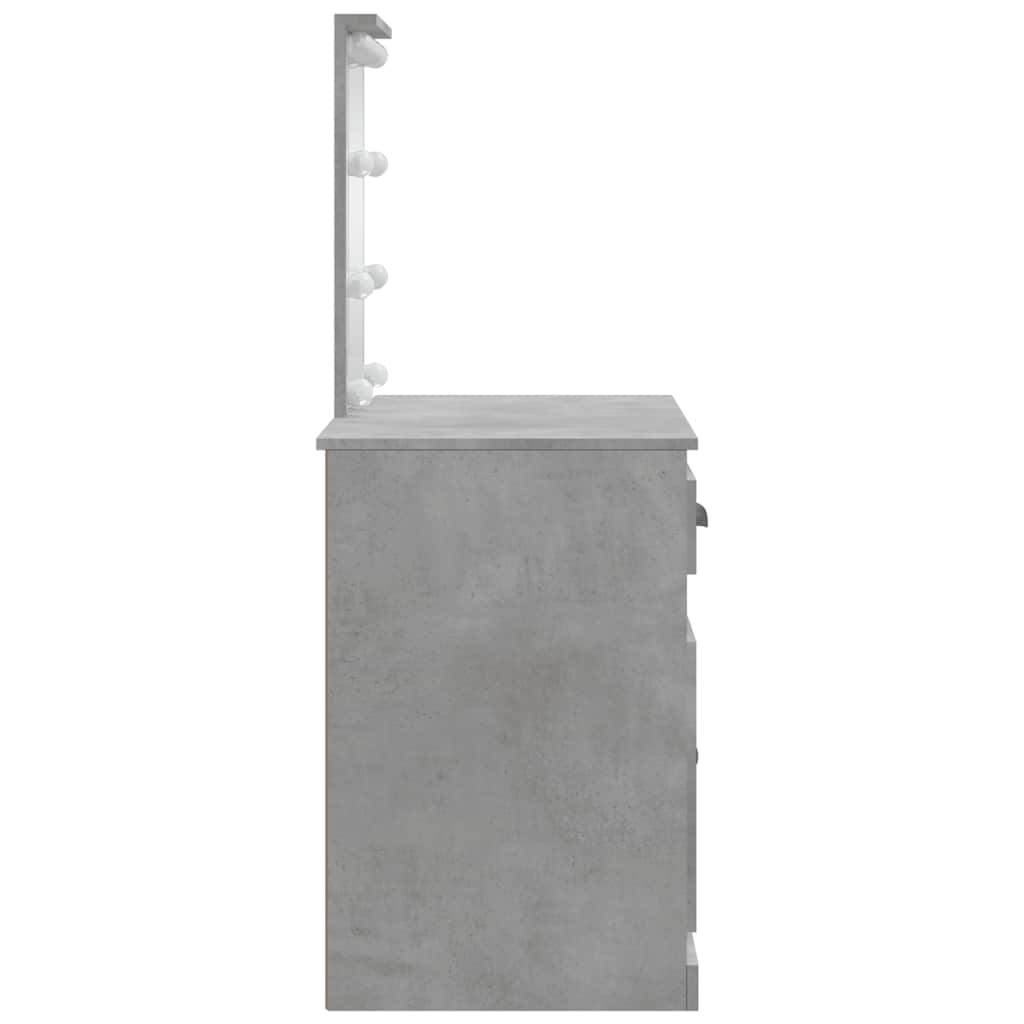 Dressing Table with LED Lights Concrete Grey 90x42x132,5 cm