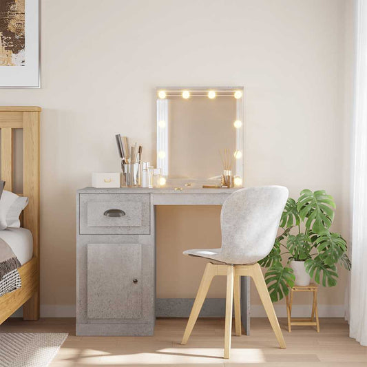 Dressing Table with LED Lights Concrete Grey 90x42x132,5 cm
