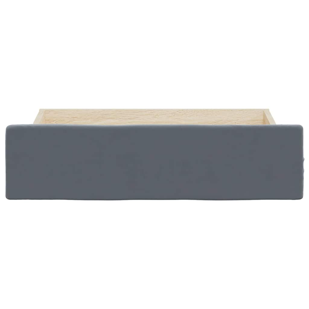 vidaXL Bed Drawers 2 pcs Dark Grey Engineered Wood and Velvet