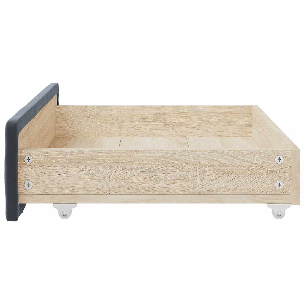 vidaXL Bed Drawers 2 pcs Dark Grey Engineered Wood and Velvet