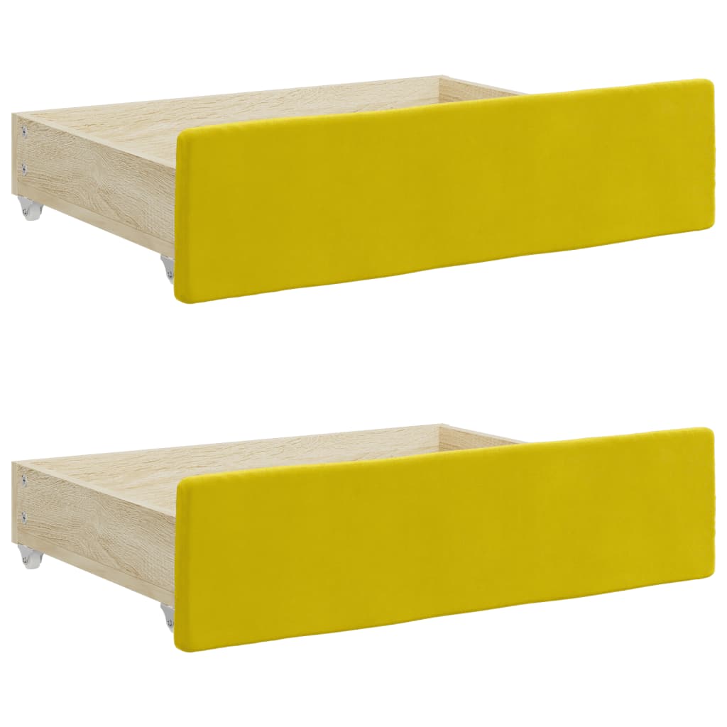 vidaXL Bed Drawers 2 pcs Yellow Engineered Wood and Velvet