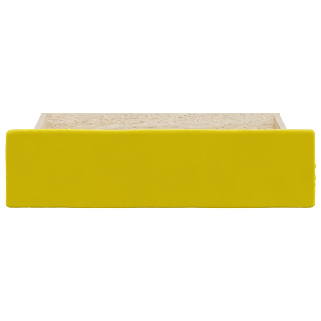 vidaXL Bed Drawers 2 pcs Yellow Engineered Wood and Velvet