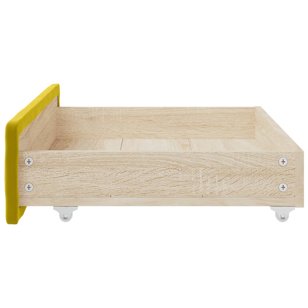 vidaXL Bed Drawers 2 pcs Yellow Engineered Wood and Velvet