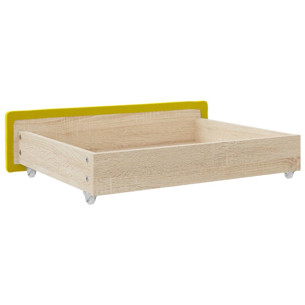 vidaXL Bed Drawers 2 pcs Yellow Engineered Wood and Velvet