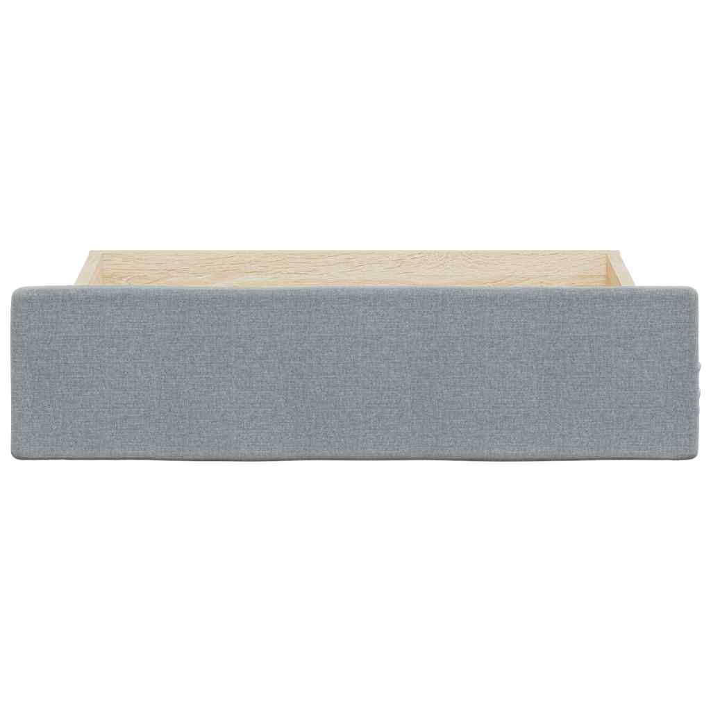 Bed Storage Drawers 2 pcs Light Grey Engineered Wood and Fabric