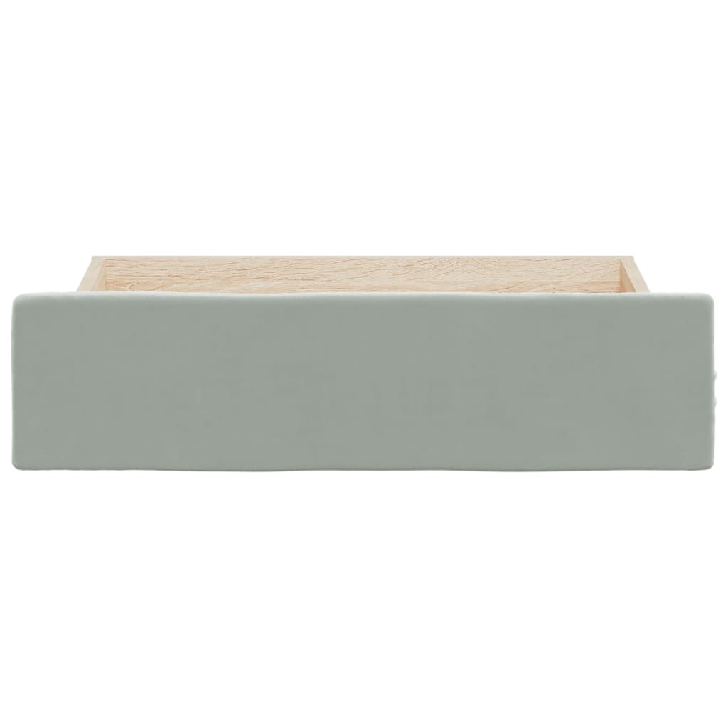 vidaXL Bed Storage Drawers 2 pcs Light Grey Engineered Wood and Velvet