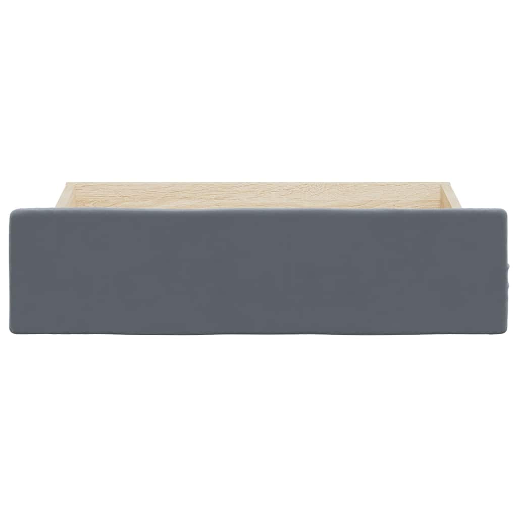 Bed Storage Drawers 2 pcs Dark Grey Engineered Wood and Velvet