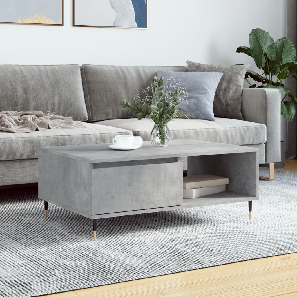 Coffee Table Concrete Grey 90x60x35 cm Engineered Wood
