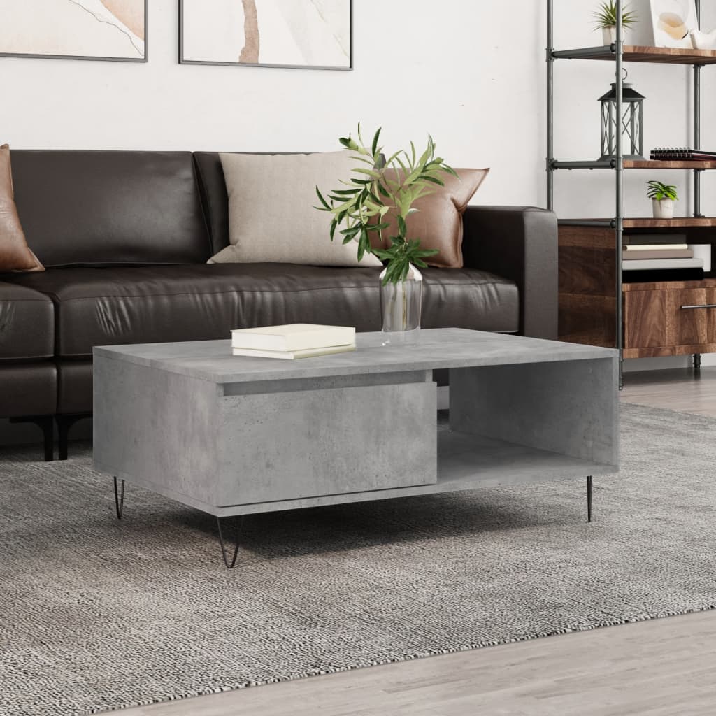 Coffee Table Concrete Grey 90x60x35 cm Engineered Wood