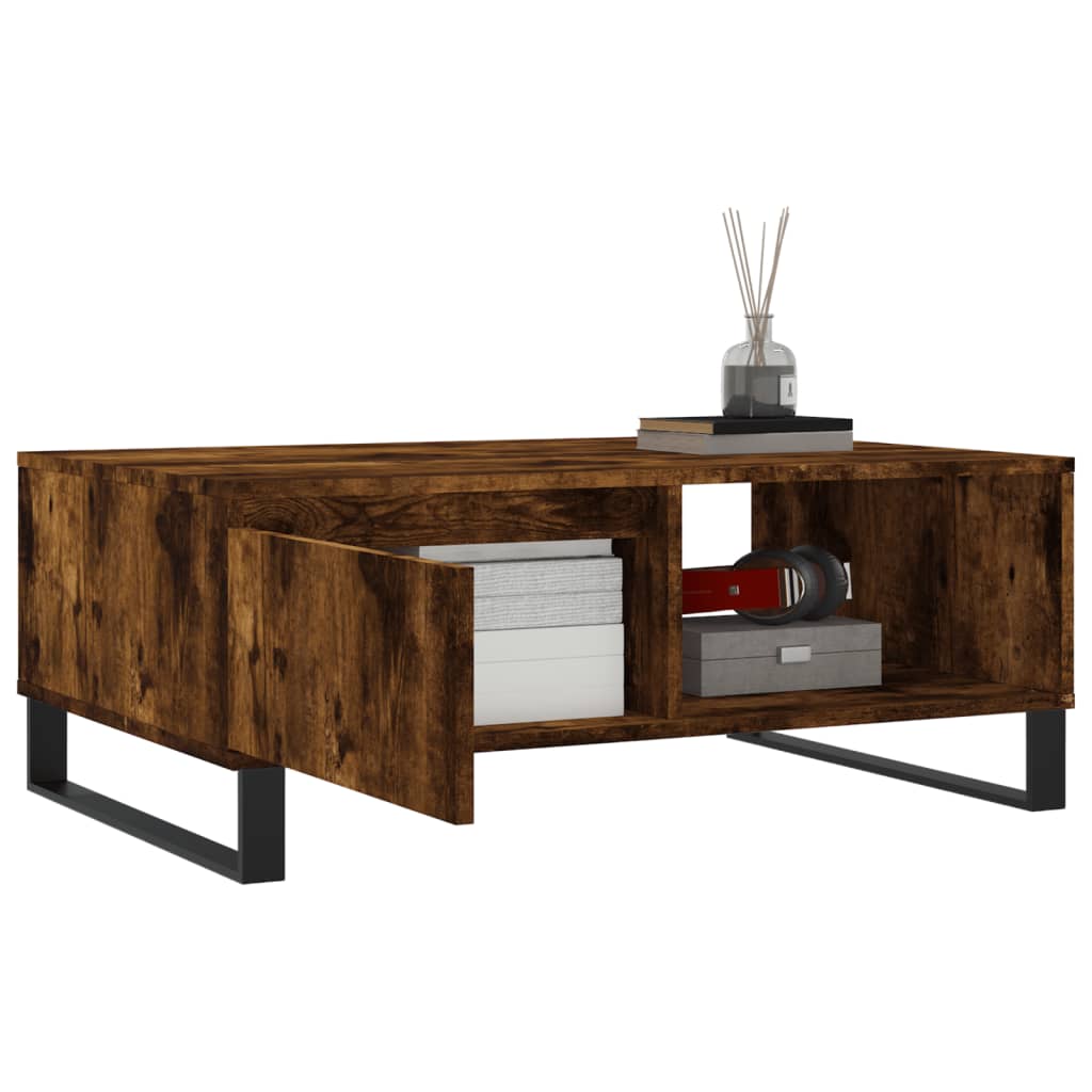 Coffee Table Smoked Oak 90x60x35 cm Engineered Wood
