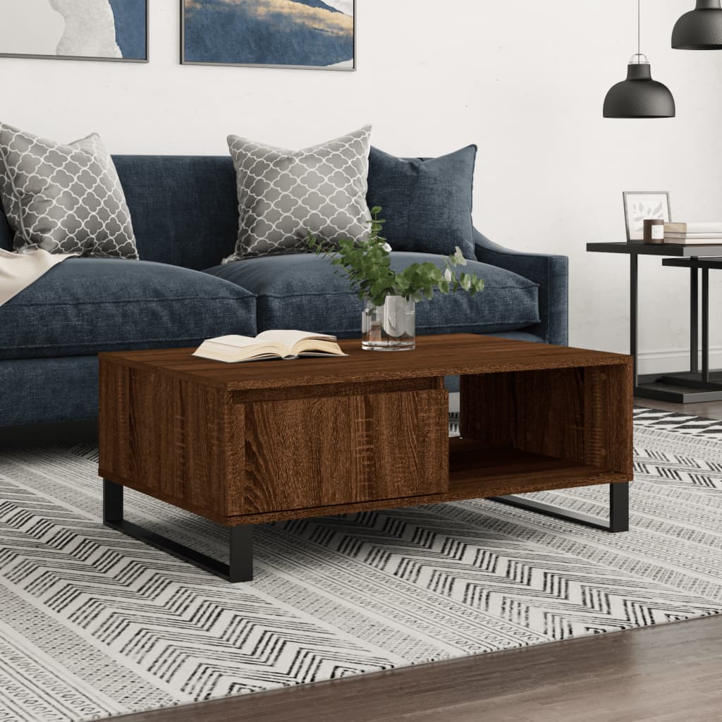 Coffee Table Brown Oak 90x60x35 cm Engineered Wood
