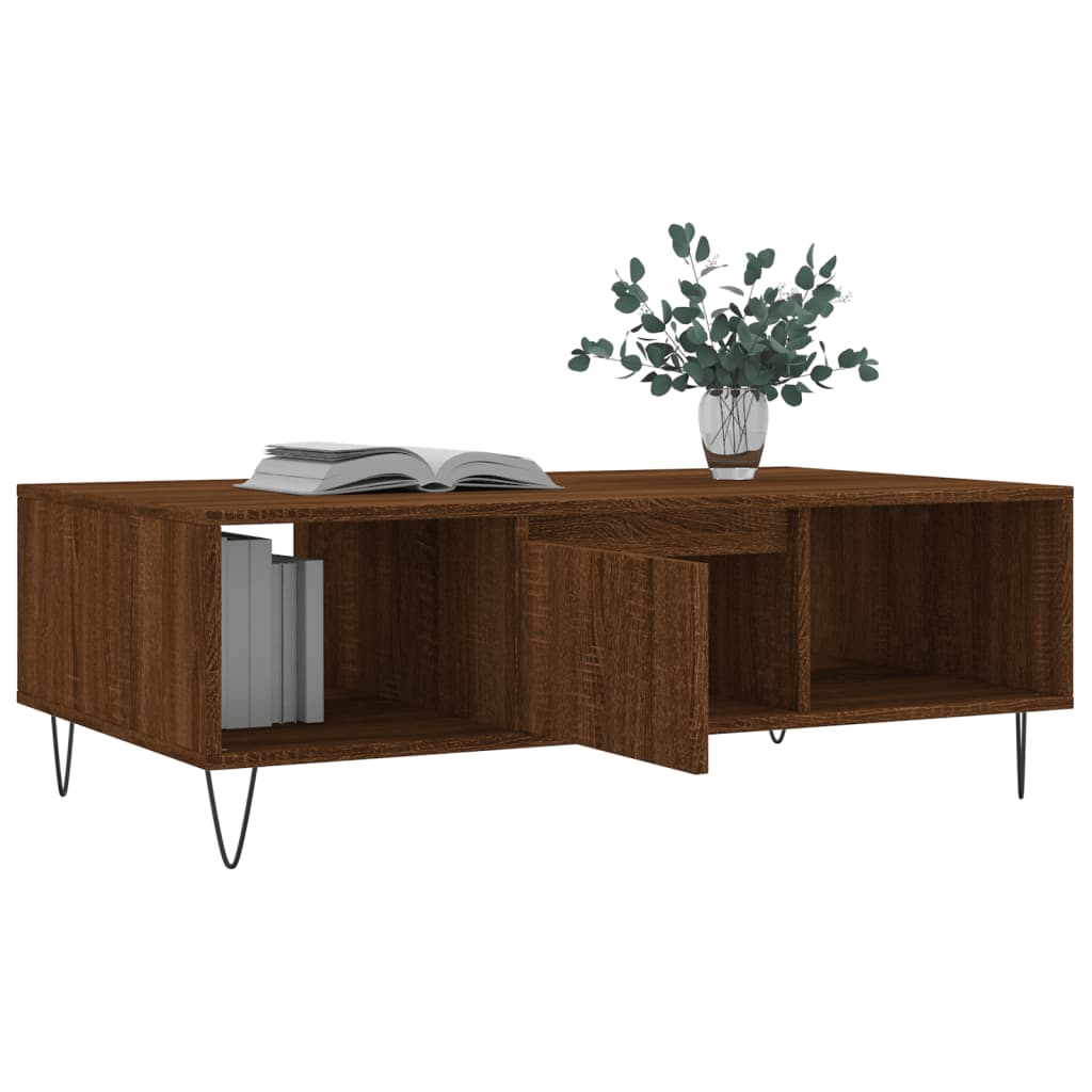 Coffee Table Brown Oak 104x60x35 cm Engineered Wood